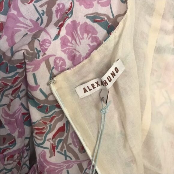 Alexa Chung Pink Pintuck Floral Maxi Dress NWT Size US 8 - Picture 11 of 13